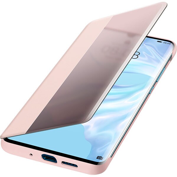 Husa Smart View Cover pentru HUAWEI P30 Pro, 51992884, roz