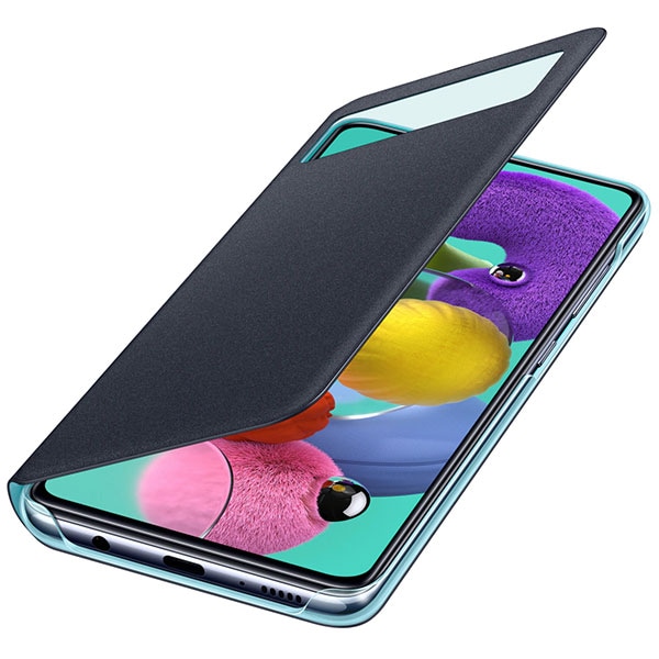 Husa S View Wallet pentru SAMSUNG Galaxy A71, EF-EA715PBEGEU, negru