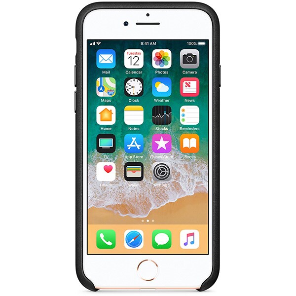 Carcasa pentru APPLE iPhone 8/7, MQH92ZM/A, piele, Black