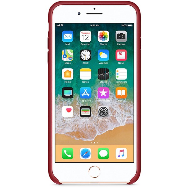 Carcasa pentru APPLE iPhone 8 Plus/7 Plus, MQHN2ZM/A, piele, Red