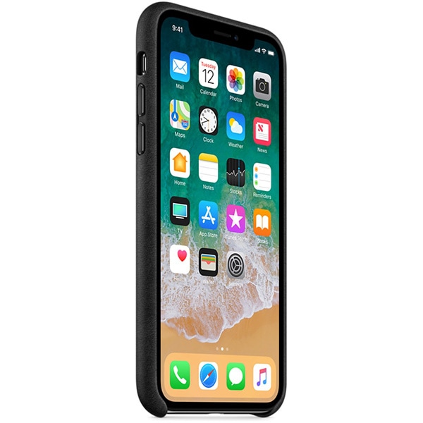 Carcasa pentru APPLE iPhone X, MQTD2ZM/A, piele, Black