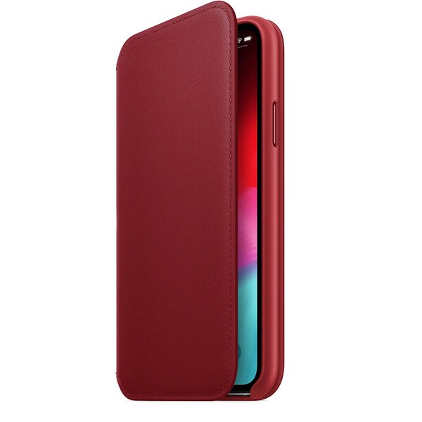 Husa Flip Cover pentru APPLE iPhone Xs, MRWX2ZM/A, piele, (Product) Red