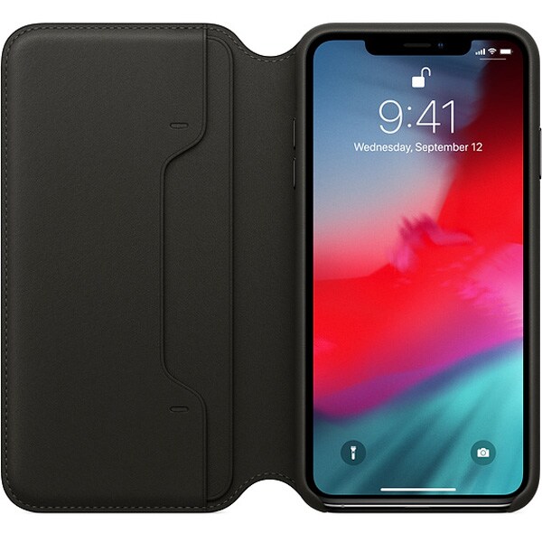Husa Leather Folio APPLE pentru iPhone Xs Max, MRX22ZM/A, Black