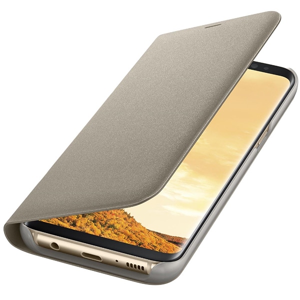 Husa Flip Led View SAMSUNG Galaxy S8 Plus, EF-NG955PFEGWW, Gold