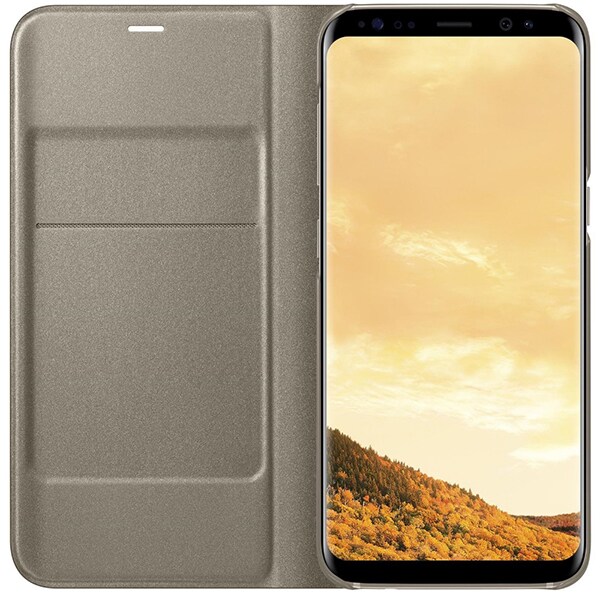 Husa Flip Led View SAMSUNG Galaxy S8 Plus, EF-NG955PFEGWW, Gold