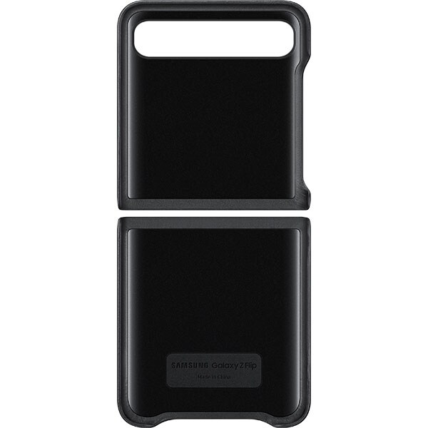 Carcasa pentru SAMSUNG Galaxy Z Flip, EF-VF700LBEGEU, piele naturala, negru