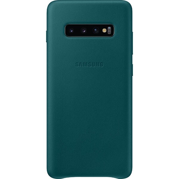 Carcasa Leather Cover pentru SAMSUNG Galaxy S10 Plus EF-VG975LGEGWW, piele naturala, green