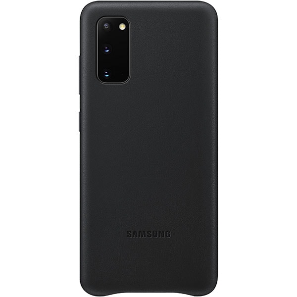 Husa telefon SAMSUNG pentru Galaxy S20, EF-VG980LBEGEU, piele naturala, negru