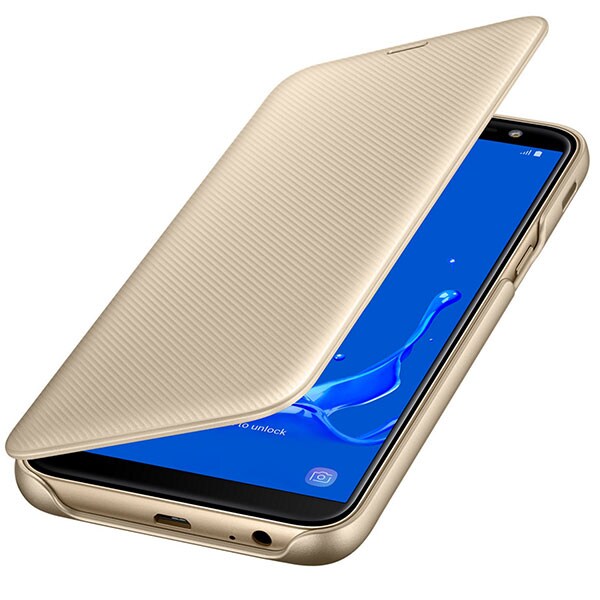 Husa Flip Walet pentru SAMSUNG Galaxy J6, EF-WJ600CFEGWW, Gold