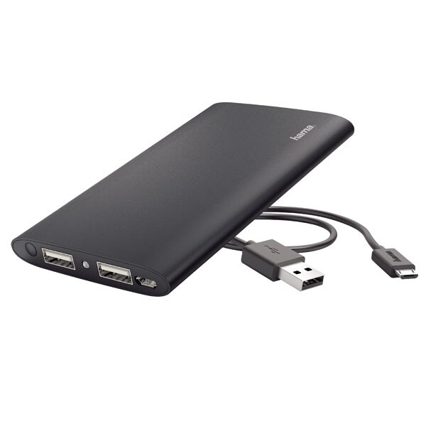Baterie externa HAMA Power Pack 173733 5000mAh, 2xUSB, aluminiu, Anthracite
