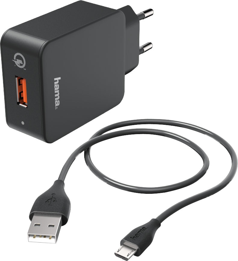 Incarcator retea HAMA 178336, MicroUSB, Quick Charge 3.0, negru