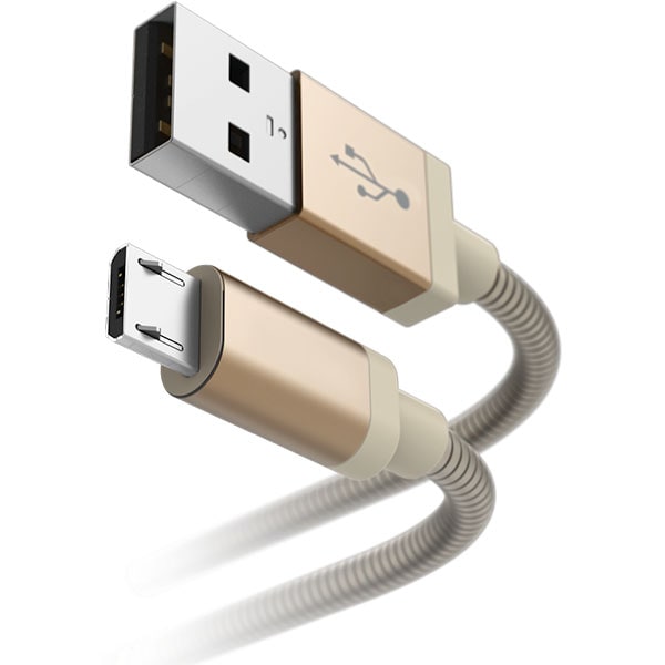 Cablu date HAMA Metal 183335, USB-A - MicroUSB, 1.5m, auriu