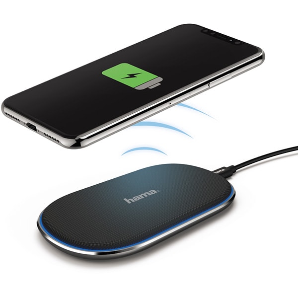 Incarcator wireless HAMA FC-10 Fabric, universal, QI, negru-gri