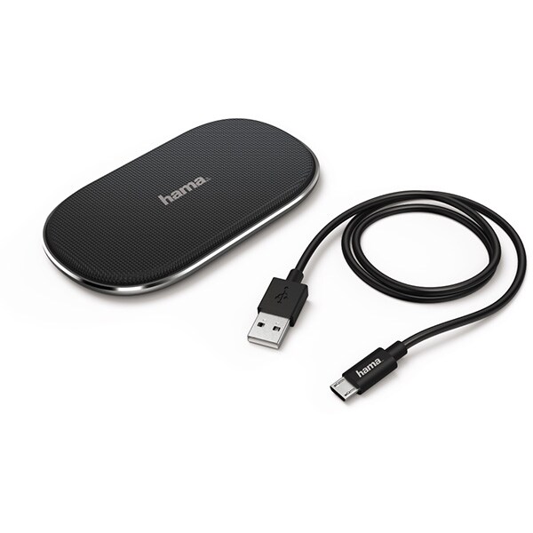 Incarcator wireless HAMA FC-10 Fabric, universal, QI, negru-gri