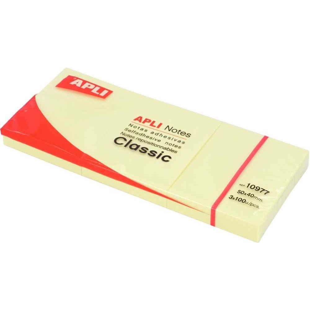 Notite adezive APLI, 300 file, 38 x 51mm, galben
