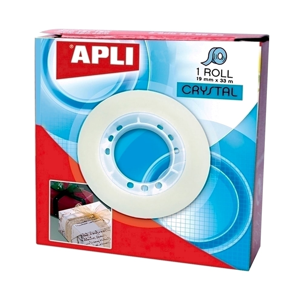 Banda adeziva APLI Crystal, 19 mm x 33 m