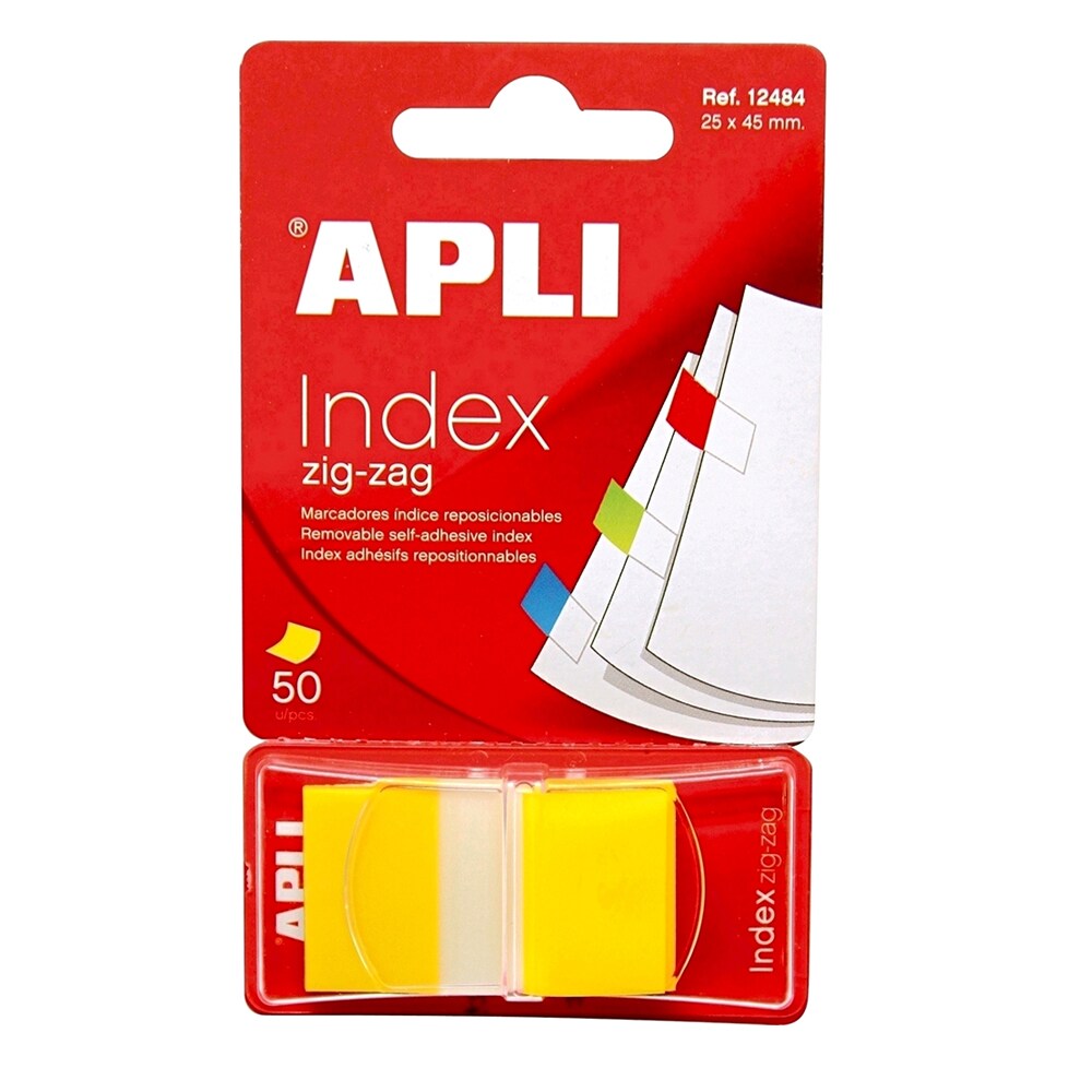 Index APLI, 24 x 45 mm, hartie, 50 file, galben