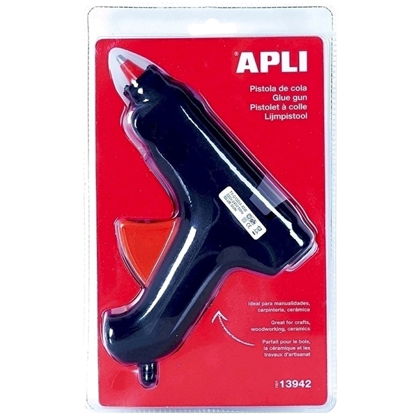Pistol de lipit cu adeziv cald APLI, 40W, termoizolant + 2 bureti