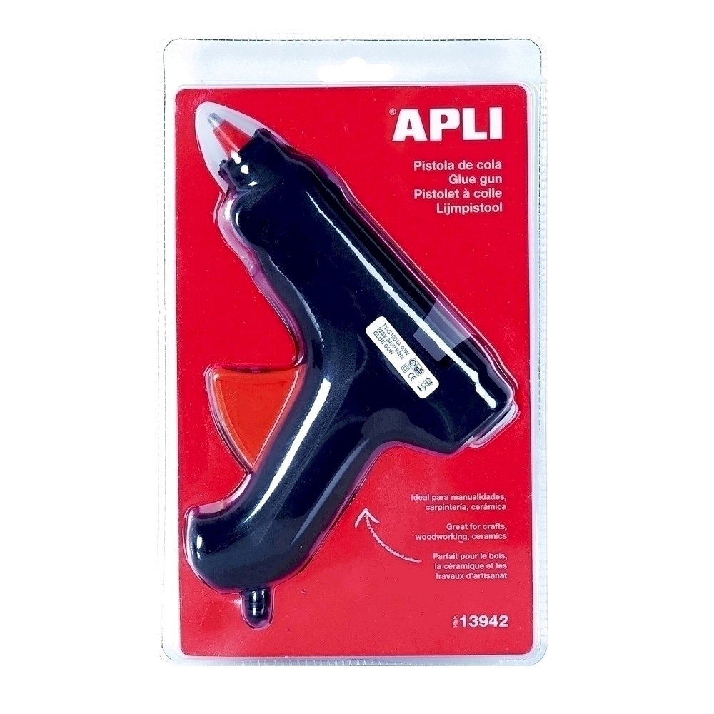 Pistol de lipit cu adeziv cald APLI, 40W, termoizolant + 2 bureti