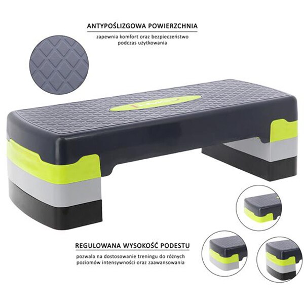 Stepper HMS AS002, greutate suportata 200 Kg, negru-verde