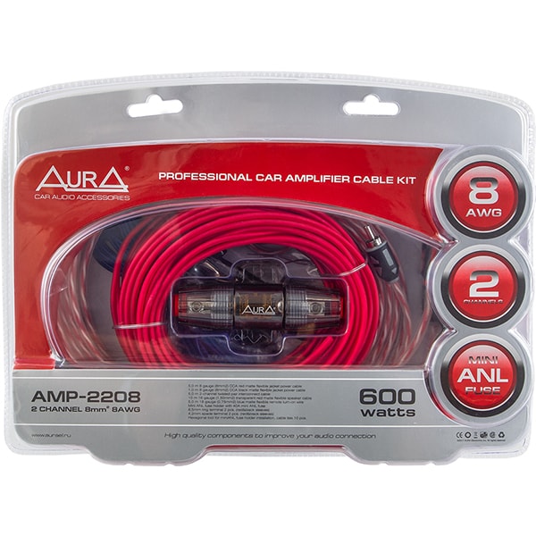 Kit cabluri amplificator auto AURA AMP 2208, 8mm, 5m