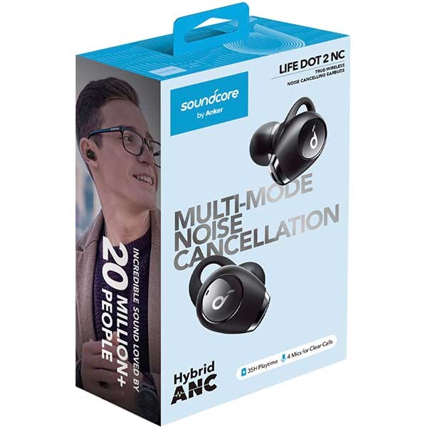 Casti ANKER Soundcore Life Dot 2, A3931G11, True Wireless, Bluetooth, In-ear, Microfon, negru