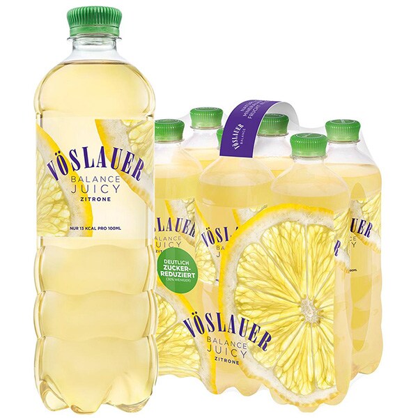 Bautura racoritoare carbogazoasa VOSLAUER Balance Juicy Lamaie bax 0.75L x 6 sticle