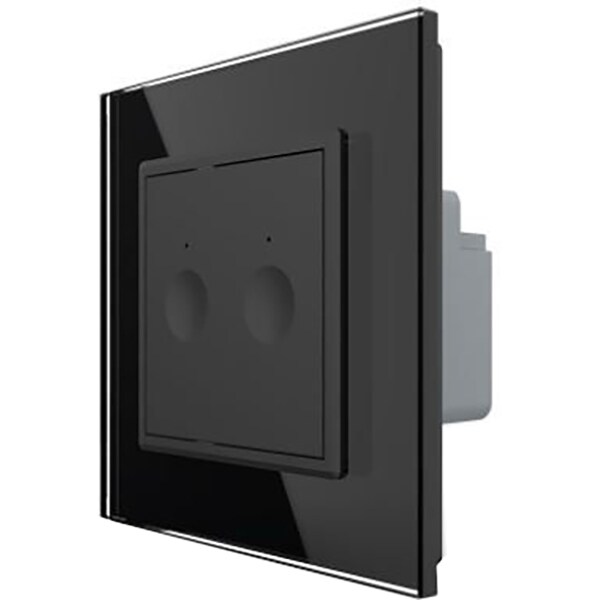 Intrerupator touch dublu LIVOLO 722000212 + C7-SR-12, incastrat, 5A, IP44, negru