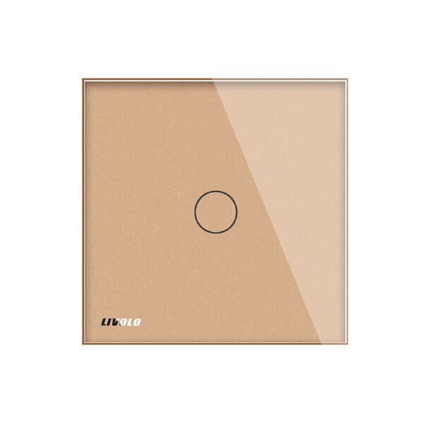 Intrerupator touch simplu cap-scara/cruce LIVOLO VL-C701SR-13, incastrat, 5A, IP44, auriu