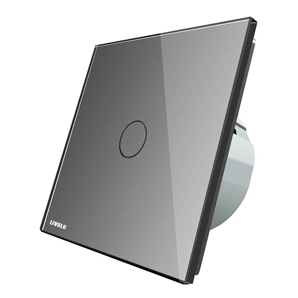 Intrerupator touch simplu temporizator LIVOLO VL-C701T-15, incastrat, 5A, gri