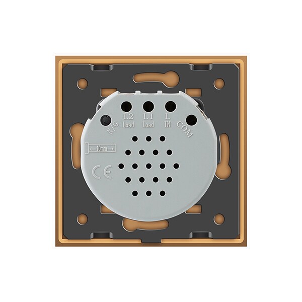 Intrerupator touch dublu impuls LIVOLO VL-C702I-13, incastrat, 5A, auriu