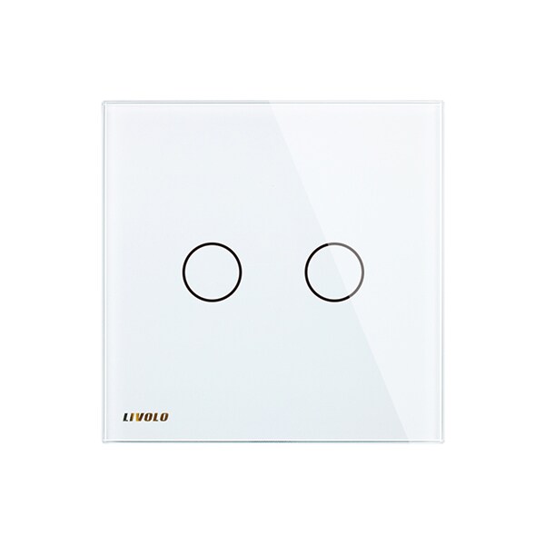 Intrerupator smart dublu contact uscat impuls LIVOLO VL-C702IR-11, Wi-Fi, Touch, alb