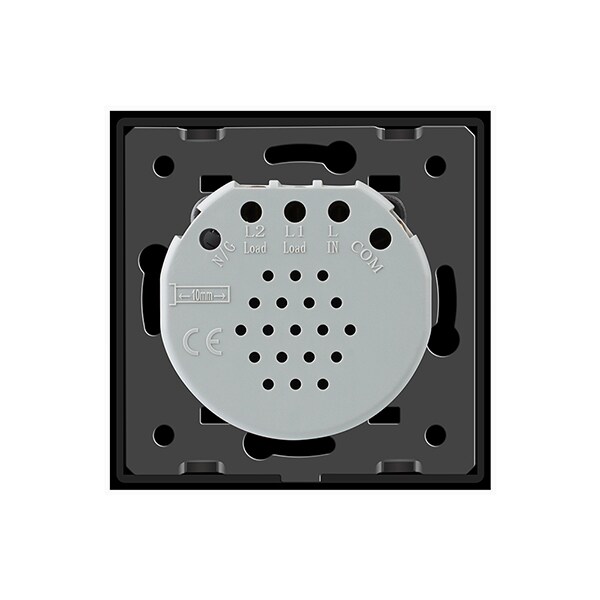 Intrerupator smart dublu contact uscat impuls LIVOLO VL-C702IR-12, Wi-Fi, Touch, negru