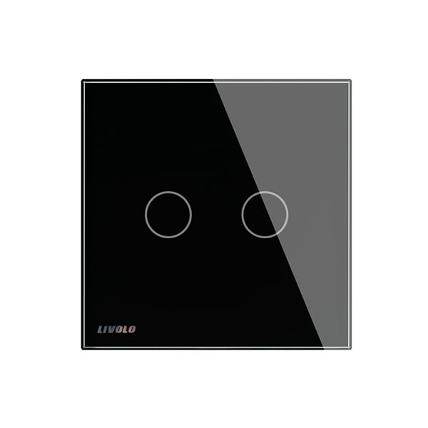 Intrerupator touch dublu draperie LIVOLO VL-C702W-12, incastrat, 5A, negru