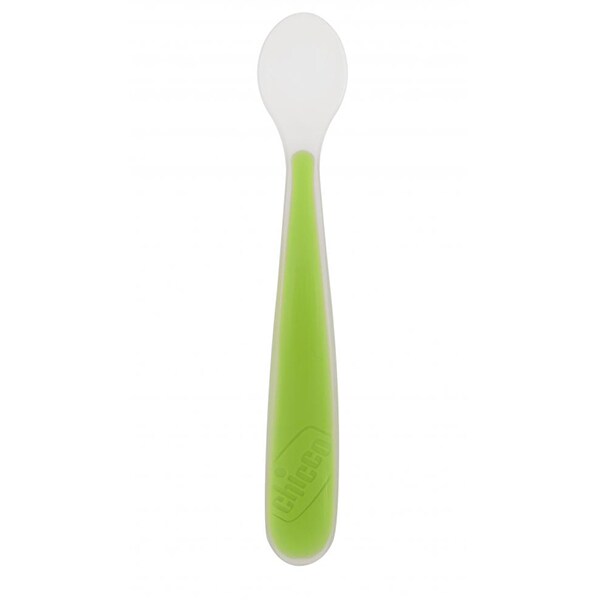 Lingurita silicon CHICCO, 6 luni +, verde