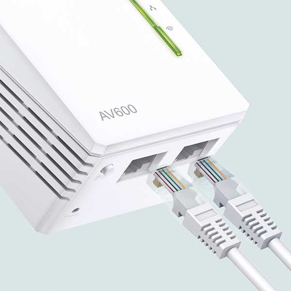 Kit adaptor PowerLine TP-LINK AV600 Wi-Fi TL-WPA4221, 600Mbps, alb