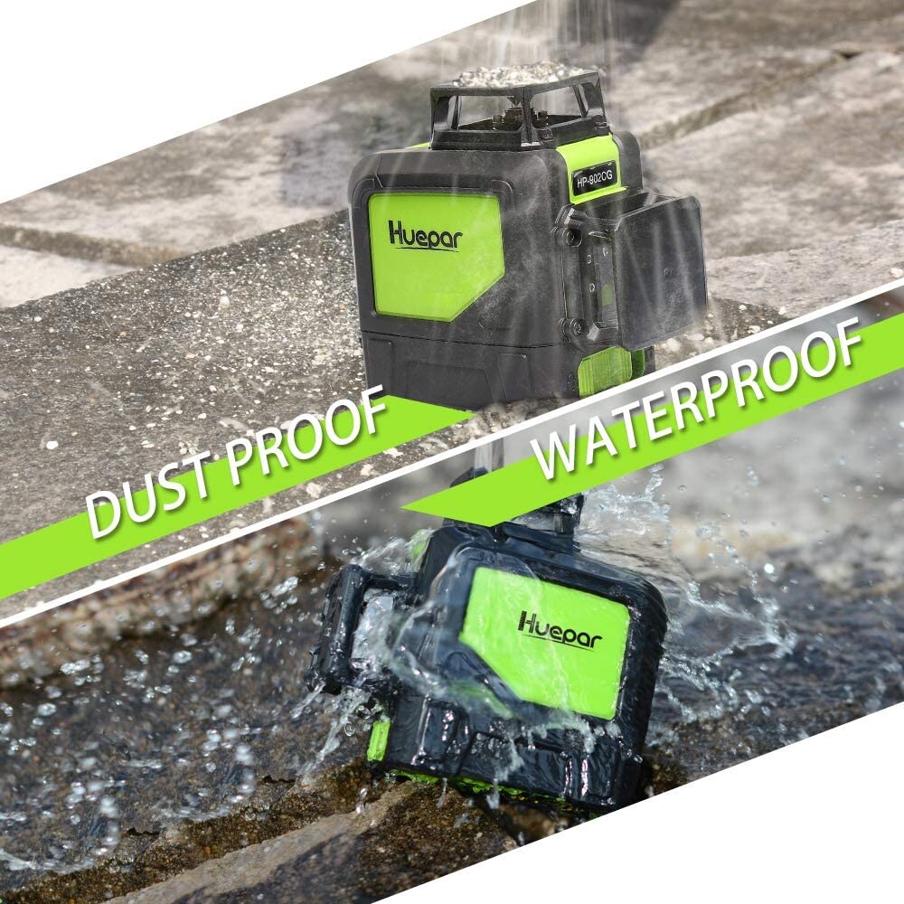 Nivela cu laser HUEPAR 902CG, raza 35m, negru-verde