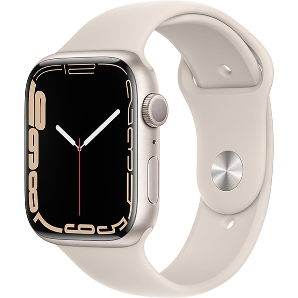 APPLE Watch Series 7, GPS, 41mm Starlight Aluminium Case, Starlight Sport Band