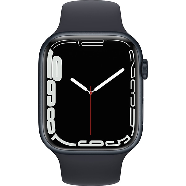 APPLE Watch Series 7, GPS, 45mm Midnight Aluminium Case, Midnight Sport Band 