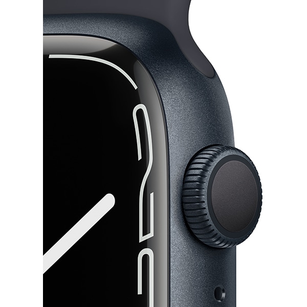 APPLE Watch Series 7, GPS, 45mm Midnight Aluminium Case, Midnight Sport Band 
