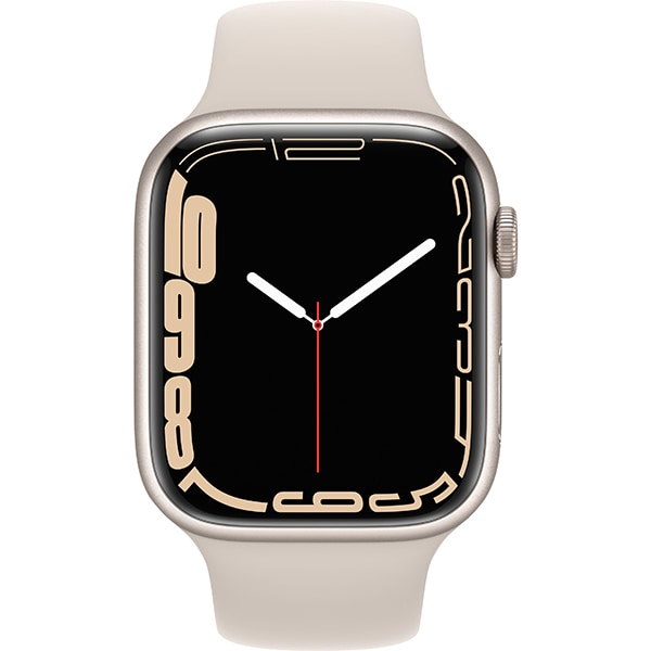 APPLE Watch Series 7, GPS, 45mm Starlight Aluminium Case, Starlight Sport Band 