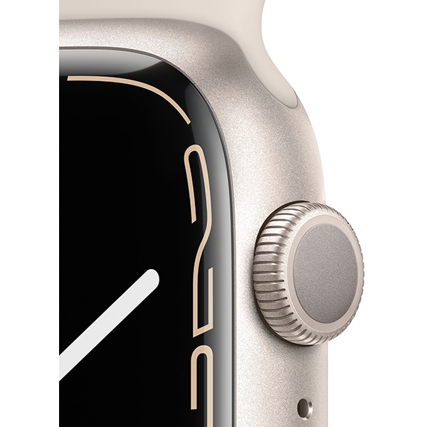 APPLE Watch Series 7, GPS, 45mm Starlight Aluminium Case, Starlight Sport Band 