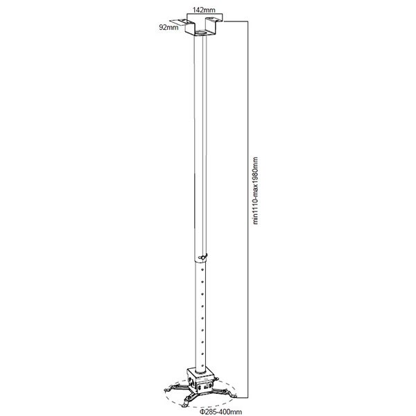 Suport tavan pentru videoproiector BLACKMOUNT BM-CT-PRB-2L