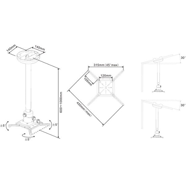 Suport tavan pentru videoproiector MULTIBRACKETS MB-0742