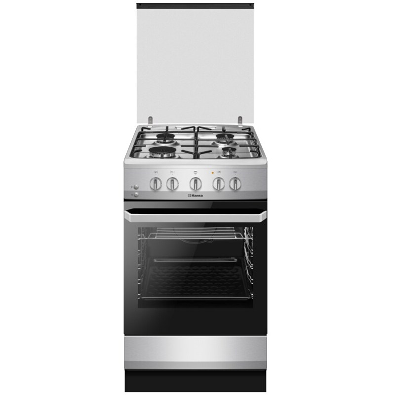 Aragaz HANSA FCGX520209, 4 arzatoare, Gaz, L 50 cm, inox