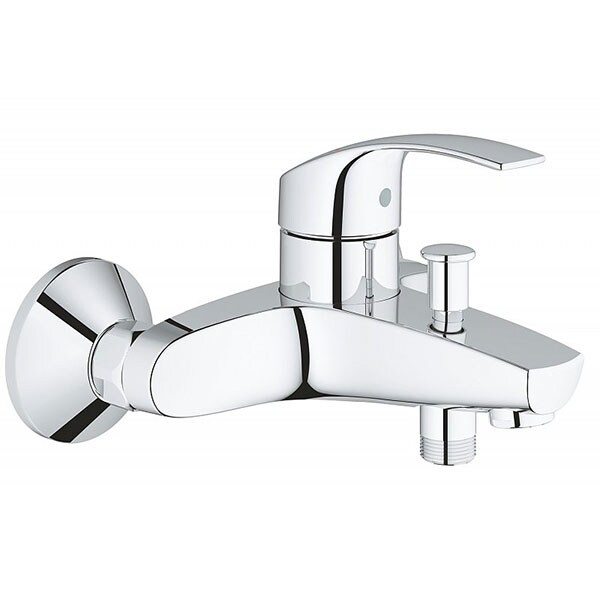 Set baterie cada si dus GROHE Eurosmart 123582, metal, argintiu