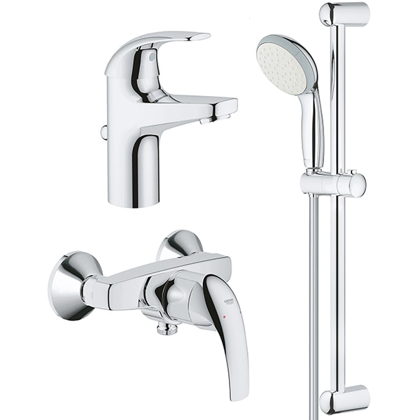 Set baterii GROHE Start Curve 126747, 1 functie, metal, argintiu