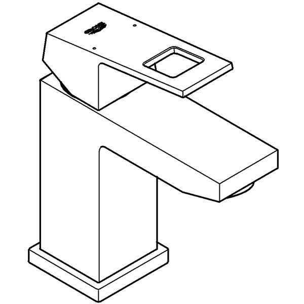 Baterie lavoar GROHE Eurocube 23132000, marimea S, alama, argintiu