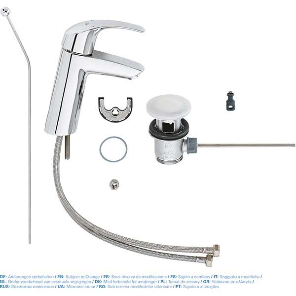 Baterie lavoar GROHE EuroSmart 23322001, marimea M, metal, crom