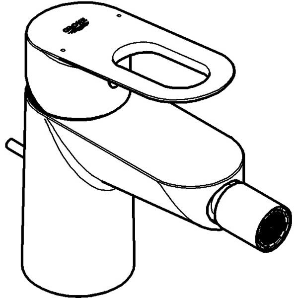 Baterie bideu GROHE BauLoop 23338000, metal, crom